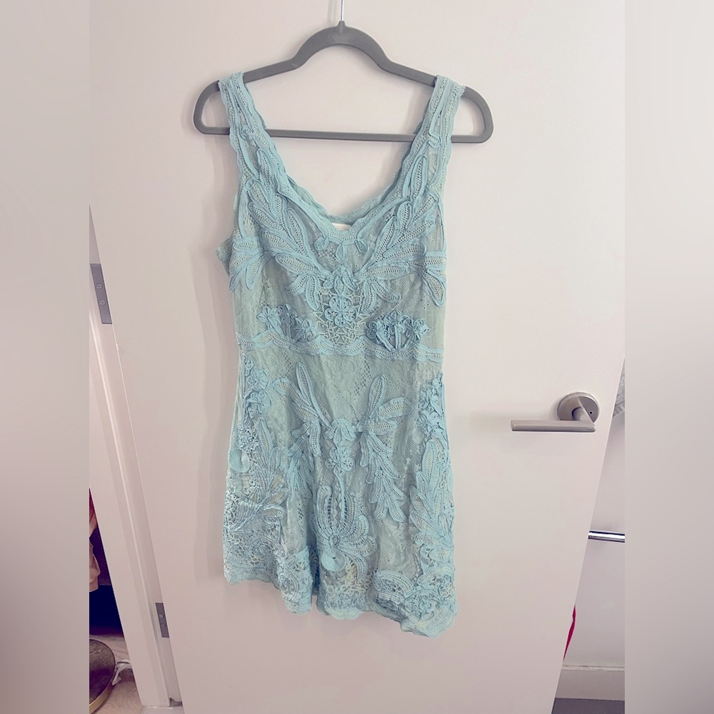 Yoana Baraschi Blue lace dress from Anthropologie size 8